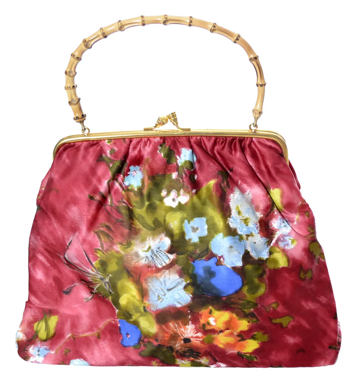 1960's Garbo Italy Vintage Floral Handbag Milano Never Used