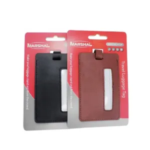 2 Leather Travel Luggage Tag By Marshal (Brown)