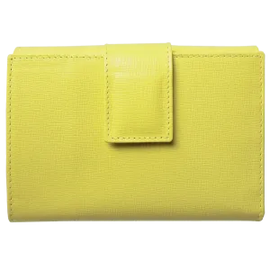 6 Credit Card Saffiano Leather French Wallet Lemon