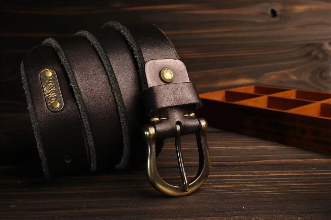 Artisan Crafted Cowskin Belt