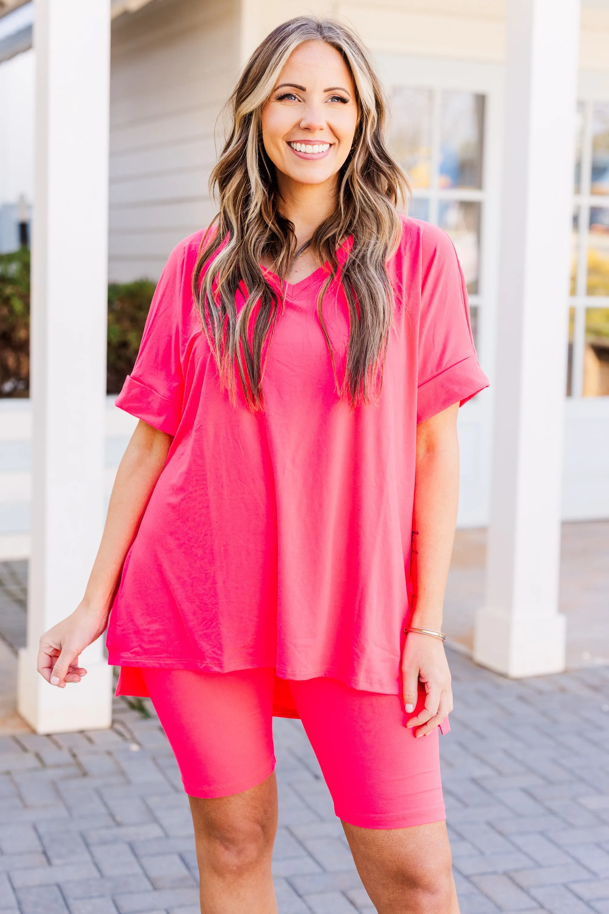 Bare Necessities Set, Neon Coral Fuchsia