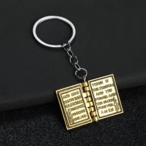 Bible Retro Flippable-Page Book Pendant Keychain