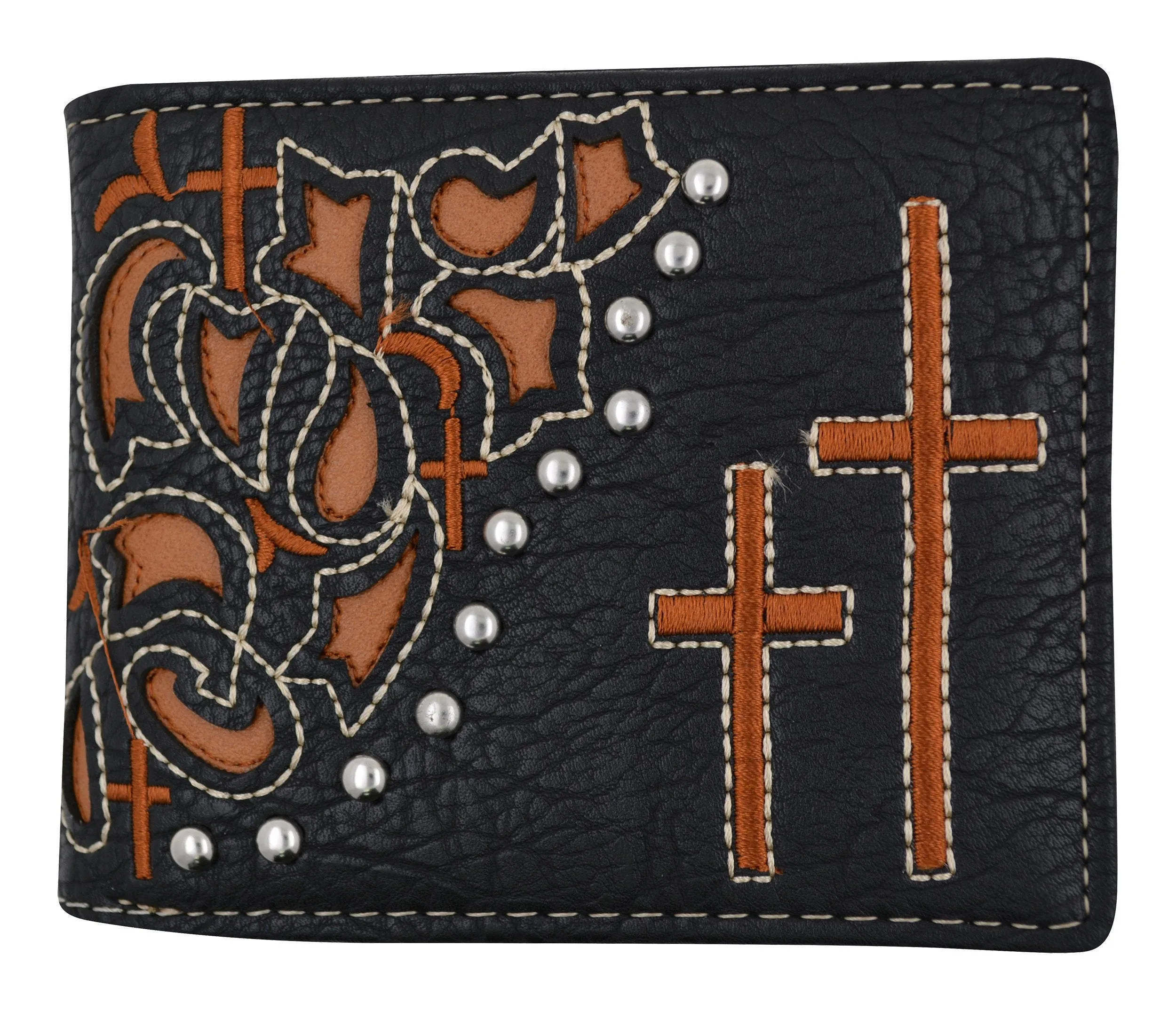 BiFold Embroidery Cross Western Style Wallet