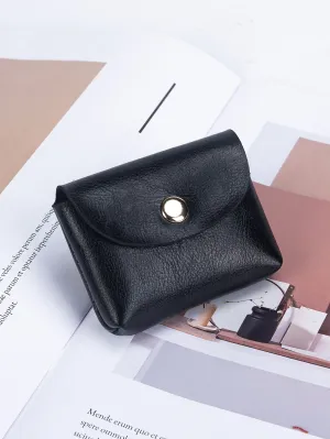 Black Plain Coin Purse Mini Bag Change Pouch Coin Case Small Wallet