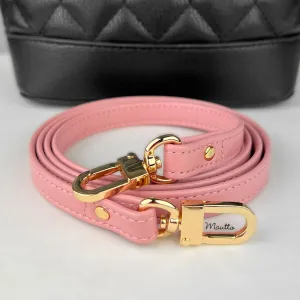 Bright Pink Rose Leather Purse Strap, Handbag Strap or Bandolier - Customize Length (Short Shoulder to Extra Long Crossbody Size) - Half Inch Wide