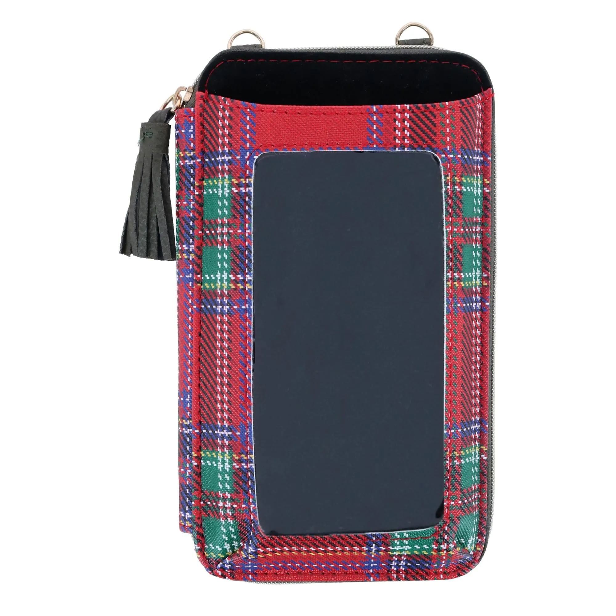 Buxton Women's Tartan Plaid Printed Vegan Leather Everywhere Wallet