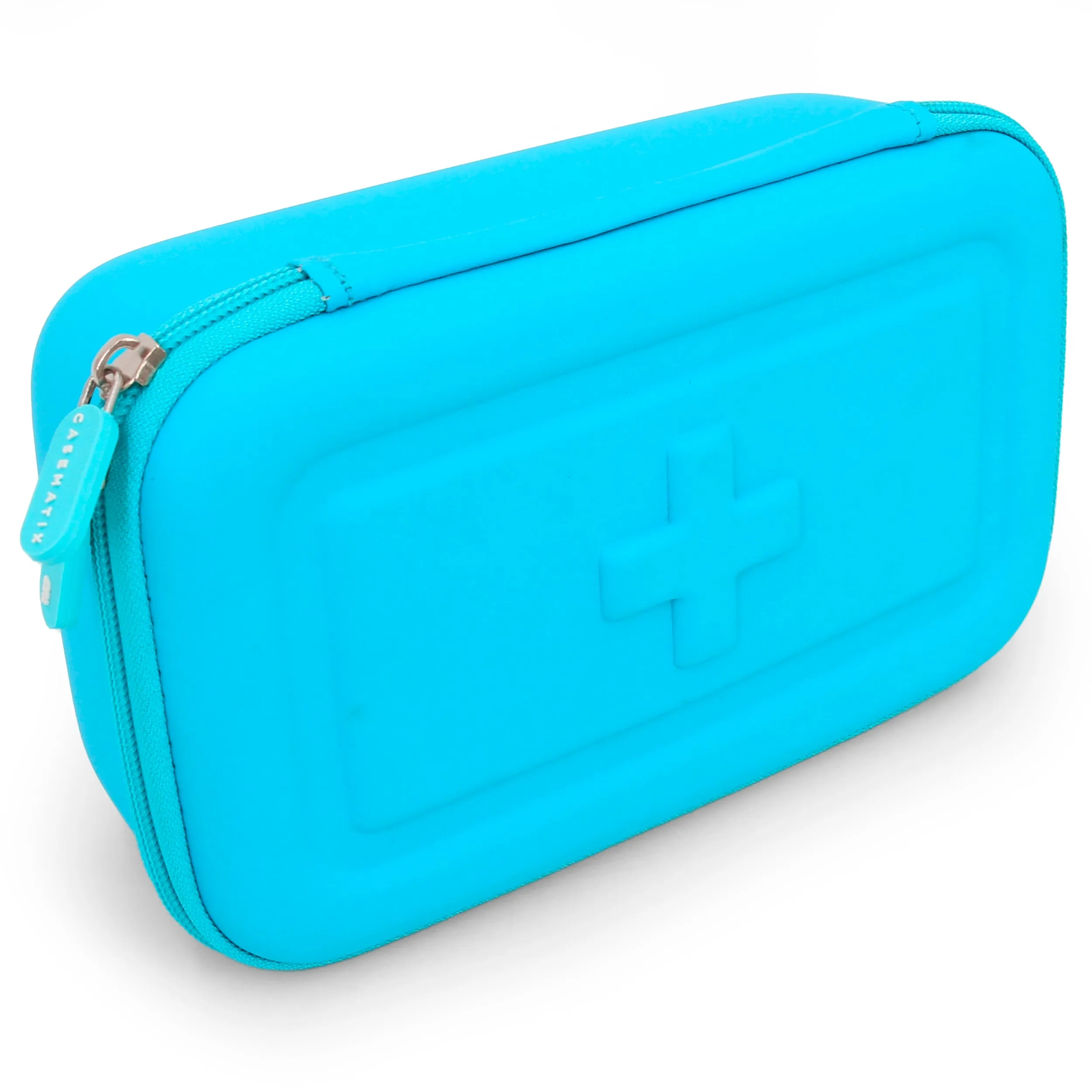 CASEMATIX Travel Case Fits Asthma Inhaler Spacer with Mask Attached, Inhaler Holder Holds Spacer and Accessories, Includes Turquoise Asthma Case Only