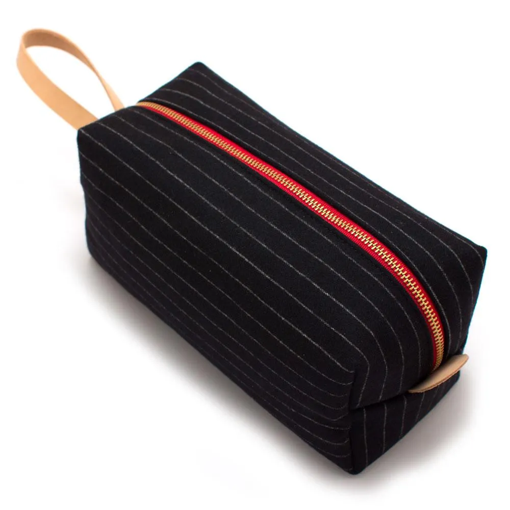 Charcoal Stripe Cashmere Travel Kit