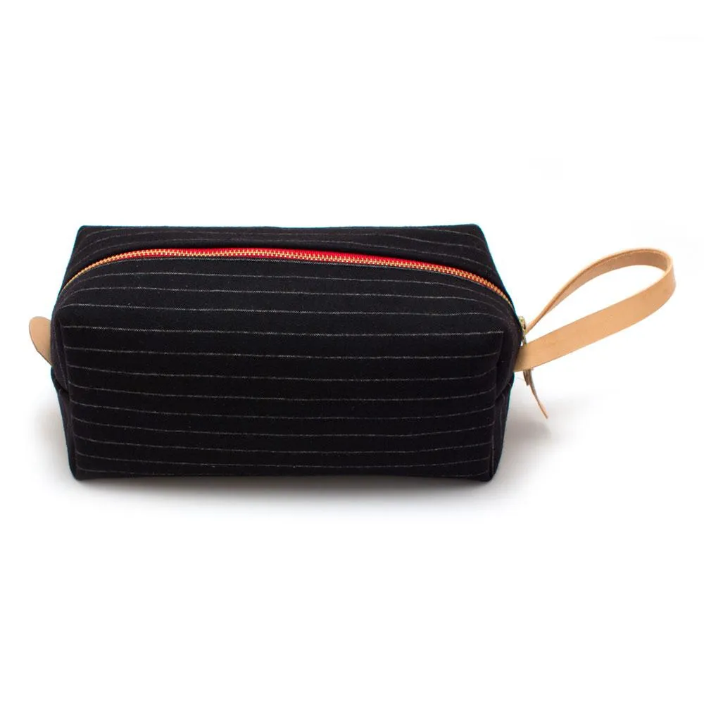 Charcoal Stripe Cashmere Travel Kit