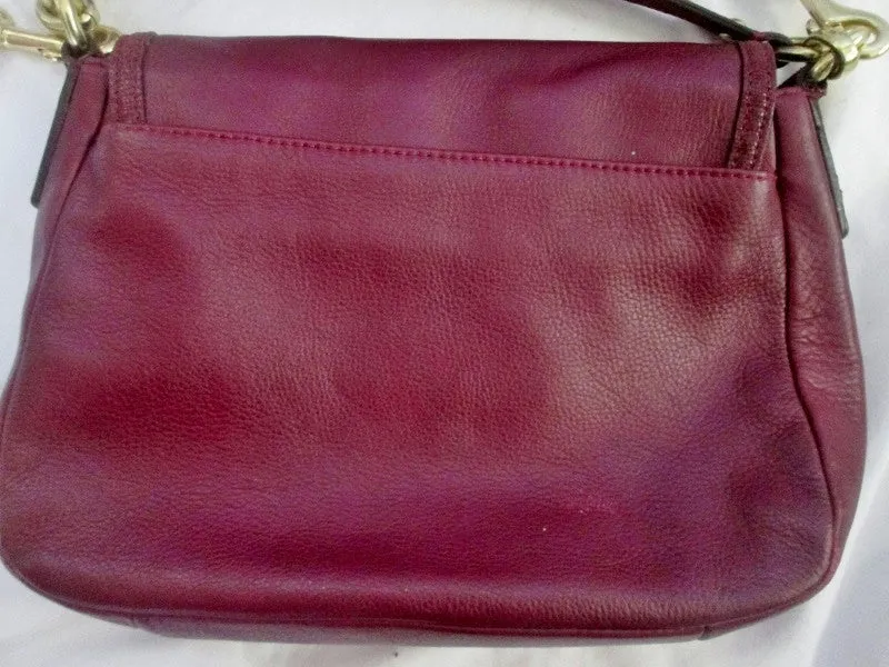 COACH F25206 TAYLOR Shoulder Bag Crossbody Purse Burgundy RED M