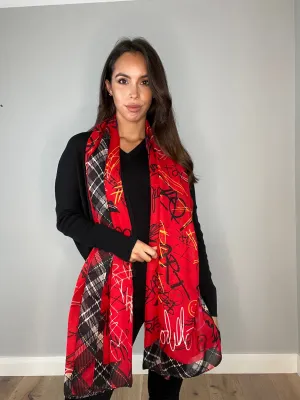 Codello Red Urban Punk Graffiti Scarf