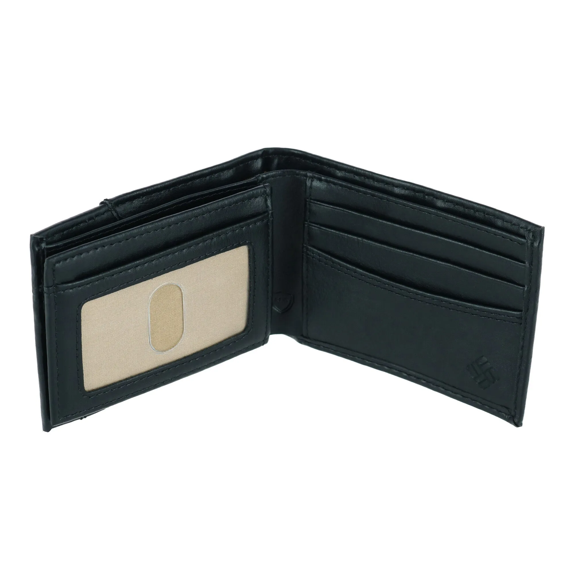 Columbia Men's Leather RFID Bifold Wallet with Exterior Pocket