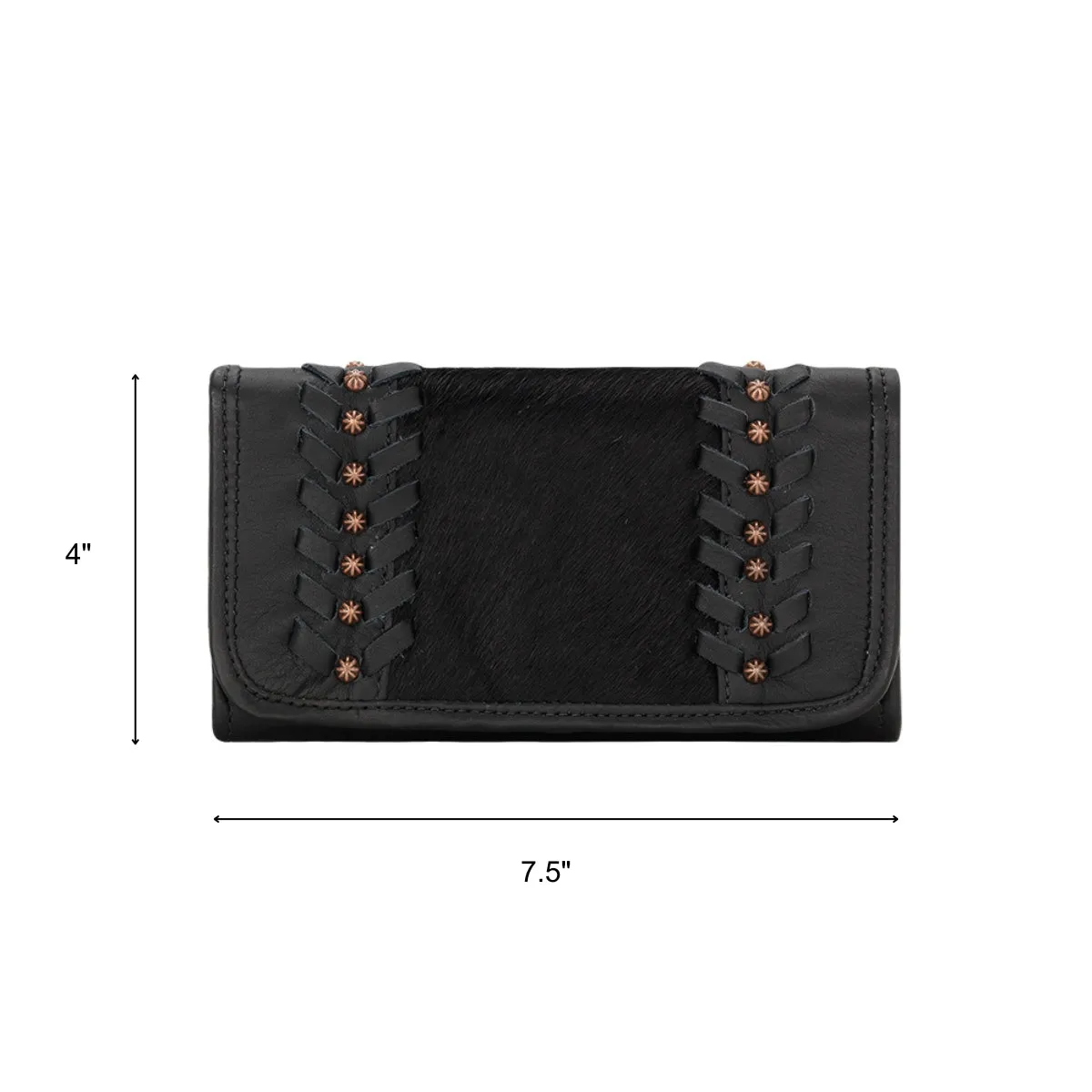 Cowtown Ladies Tri-Fold Wallet w/ Hair-On Hide