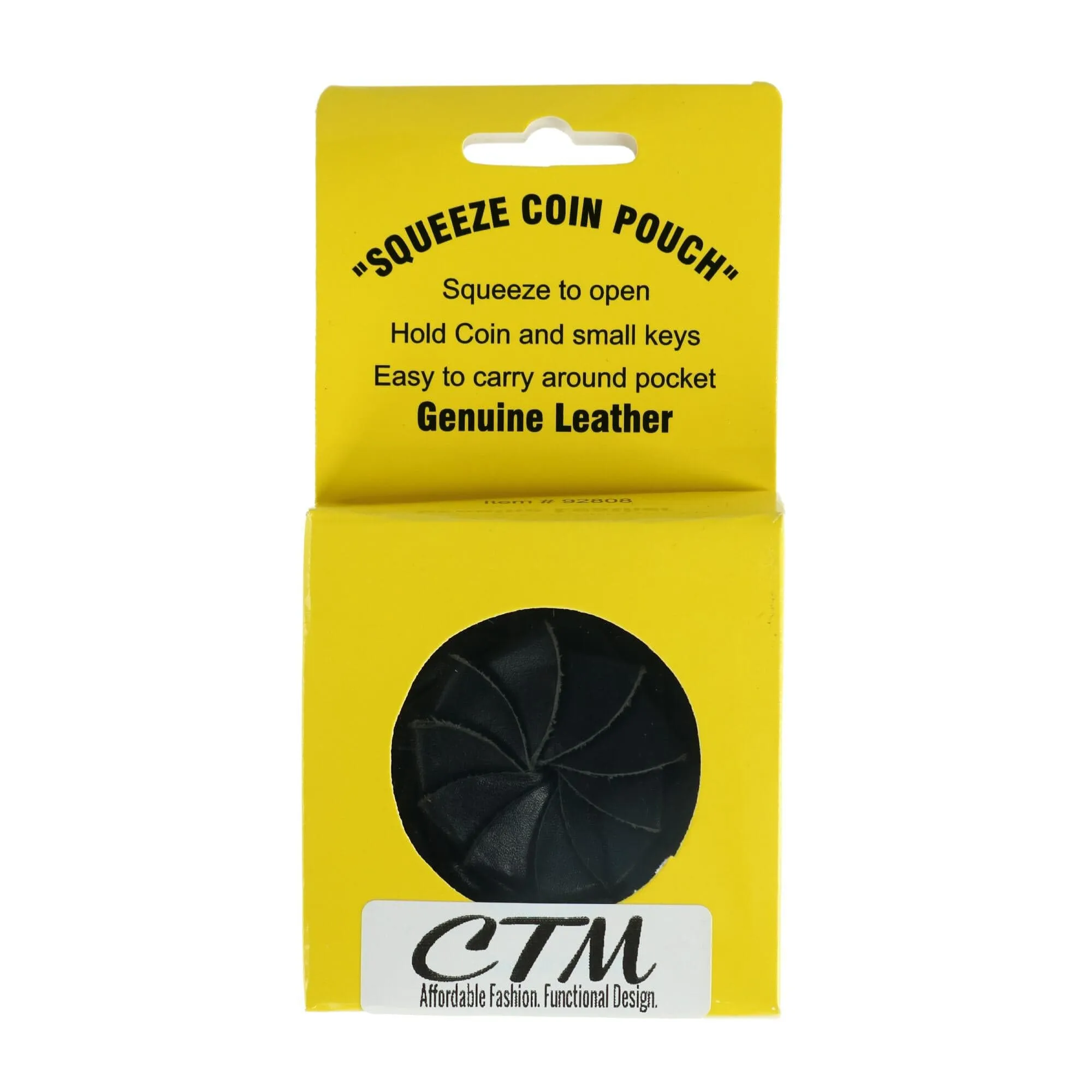 CTM® Leather Squeeze Coin Change Pouch