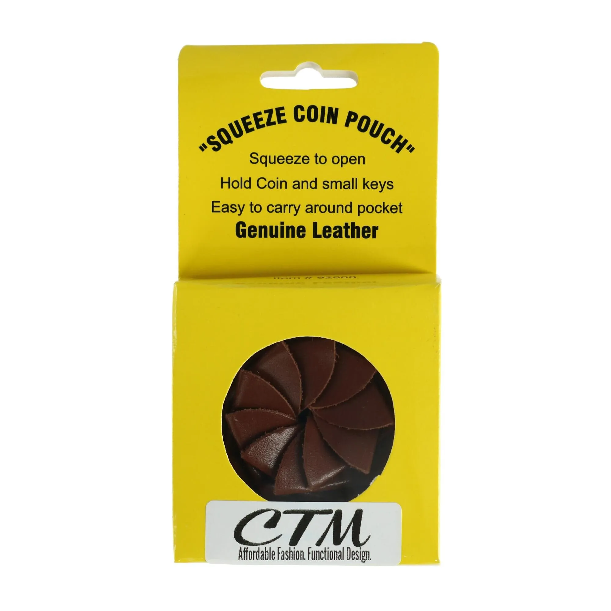 CTM® Leather Squeeze Coin Change Pouch