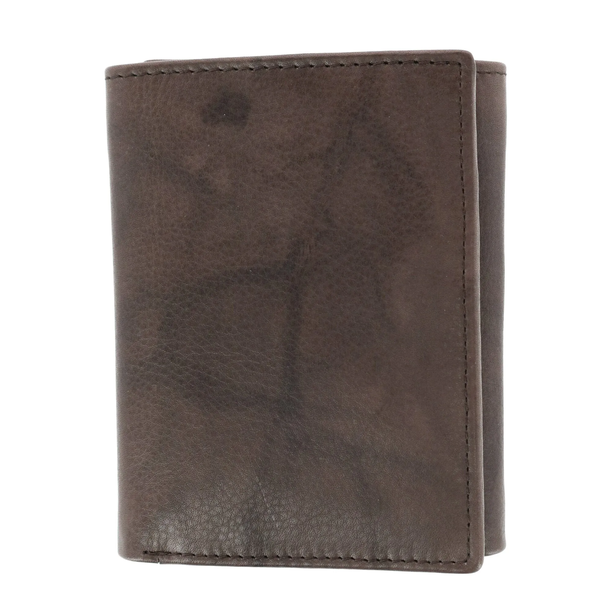 CTM® Men's American Bison Leather RFID Trifold Wallet