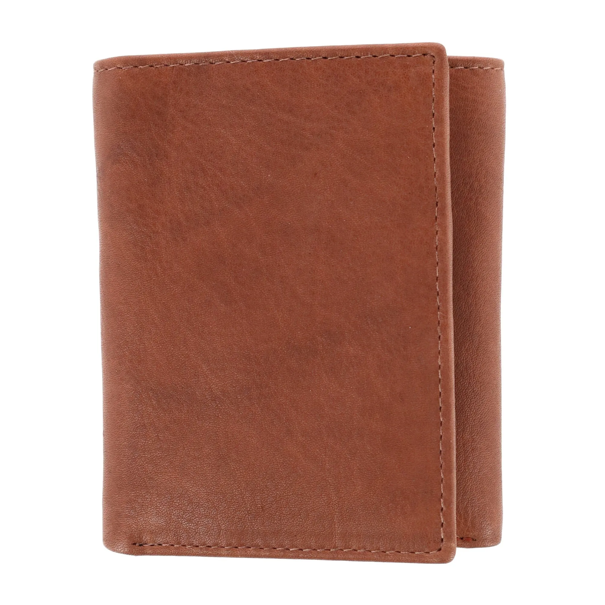 CTM® Men's American Bison Leather RFID Trifold Wallet