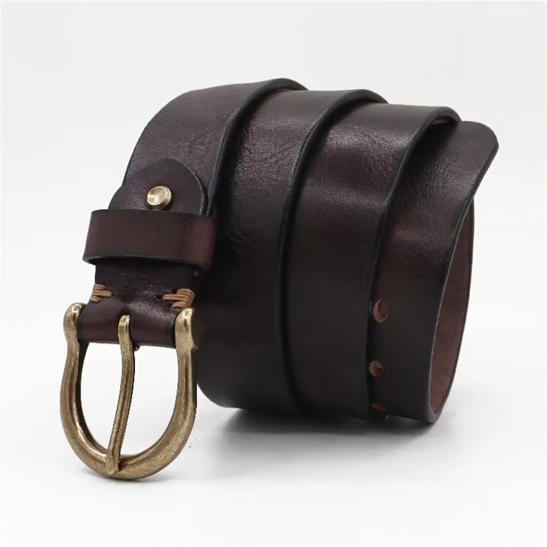 Elegant Cowskin Belt with Copper Finish