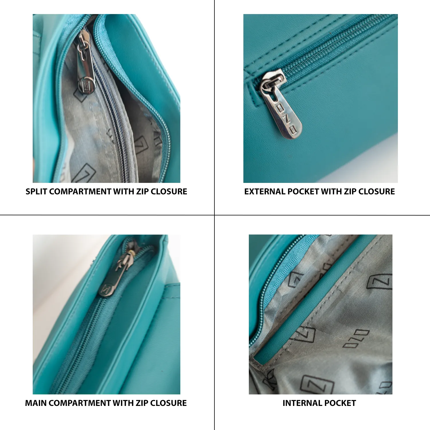 Elegant Teal Vegan Leather Sling Bag with Adjustable Strap, Magnetic Closure, and Multiple Compartments