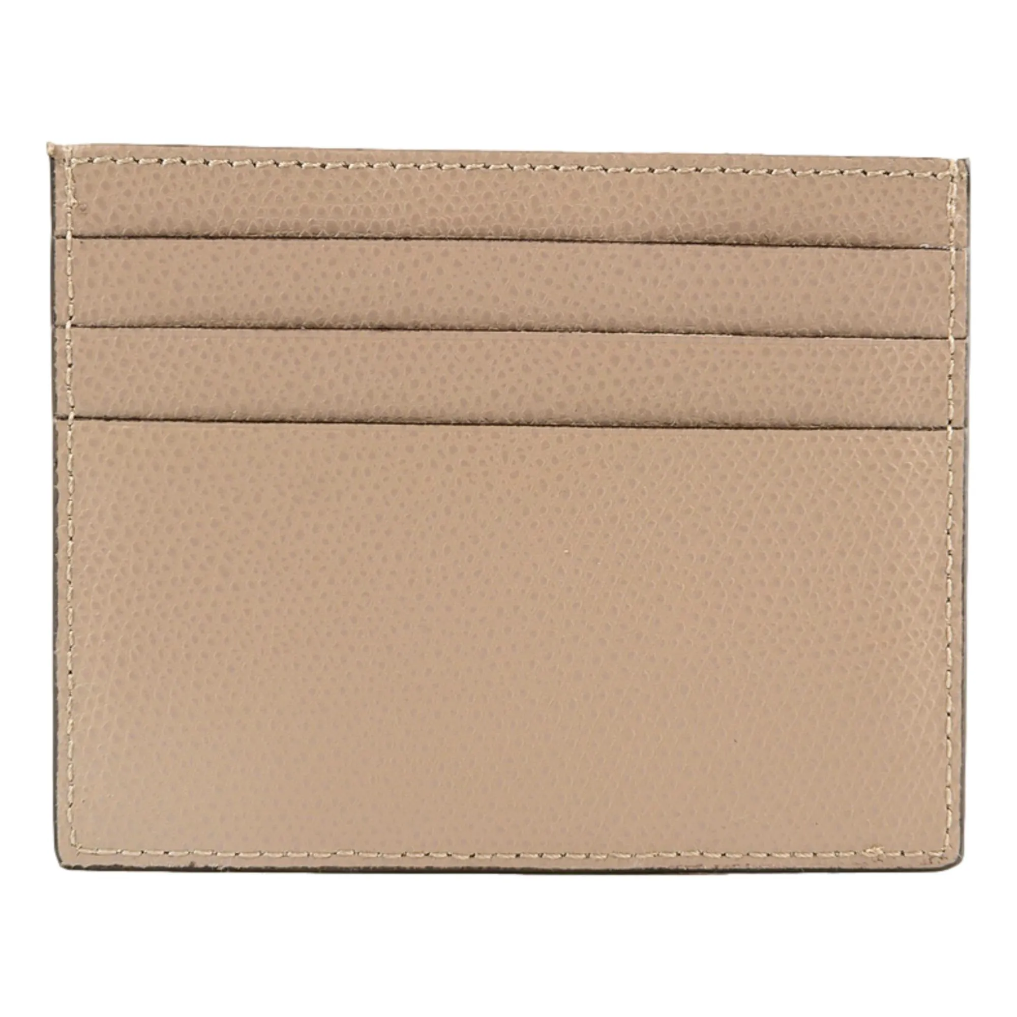 Fendi F Logo Beige Leather Card Case Wallet