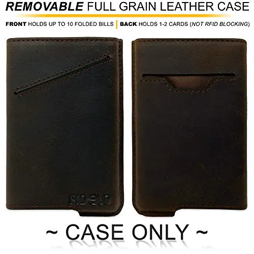 Fidelo Leather Case for Carbon Fiber Pop Up Wallet for Men Case Only Espresso