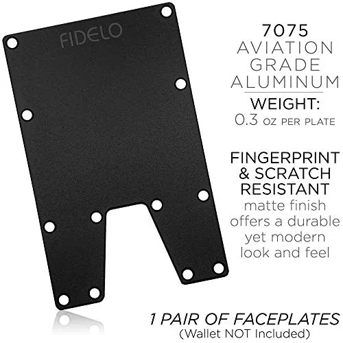 Fidelo Minimalist Wallet Faceplates Made of 7075 Aluminum Black