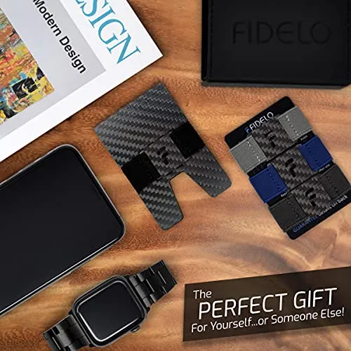 Fidelo Minimalist Wallet for Men Slim Rfid Blocking Mens Wallets Black Prestige