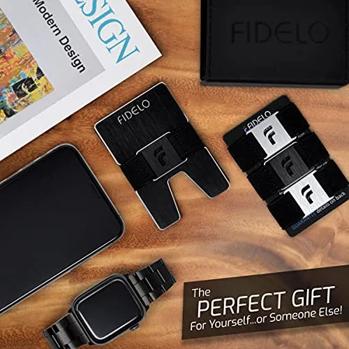 Fidelo Titan Minimalist Wallet Blocking Popup Credit Card Holder Black