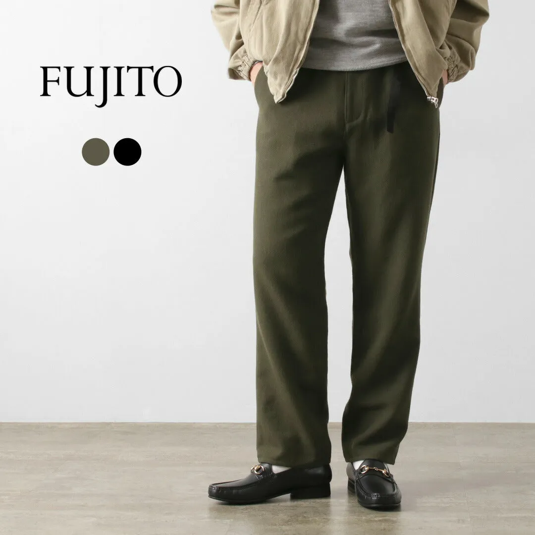 FUJITO / N.O.UN Beltless Pants Wool Serge