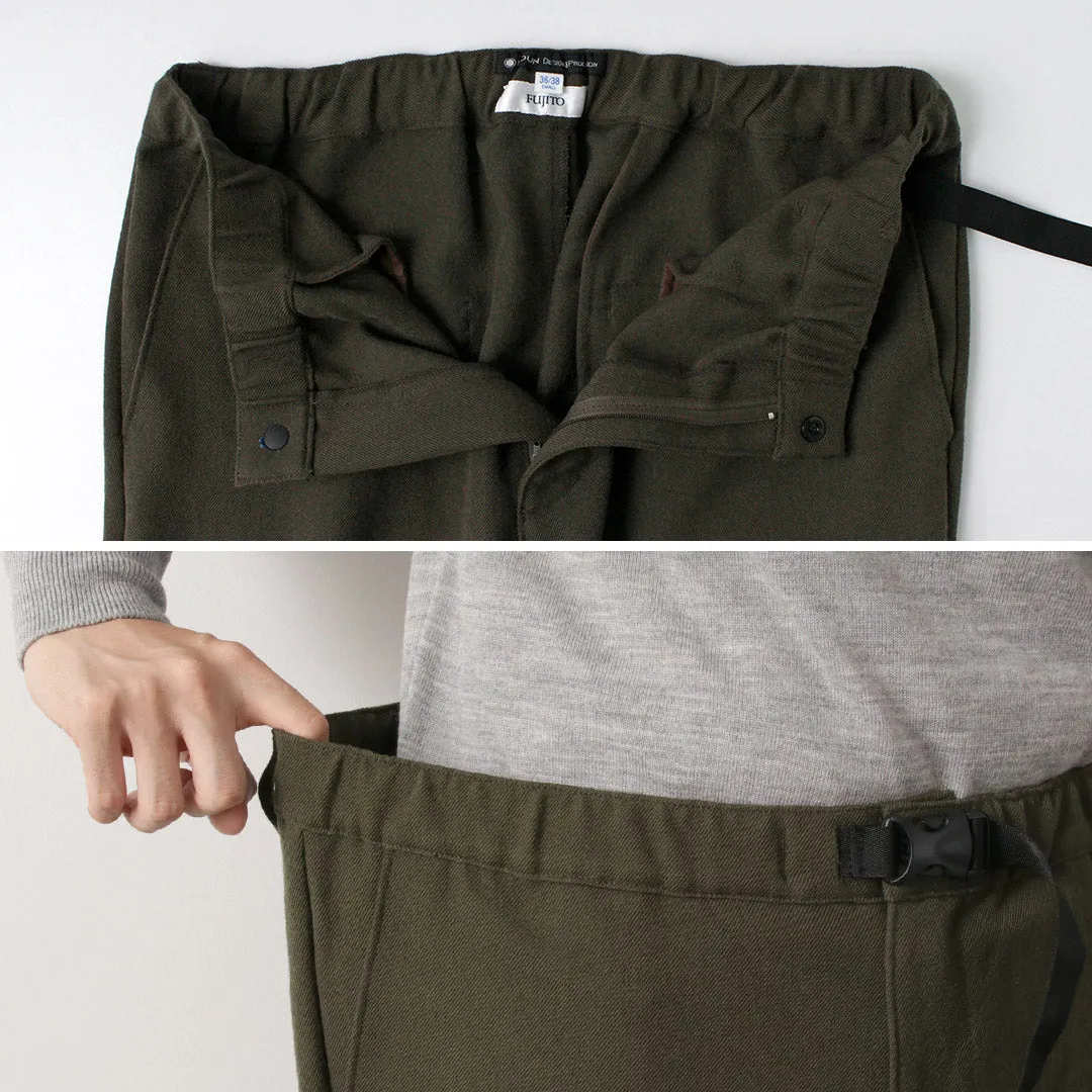 FUJITO / N.O.UN Beltless Pants Wool Serge