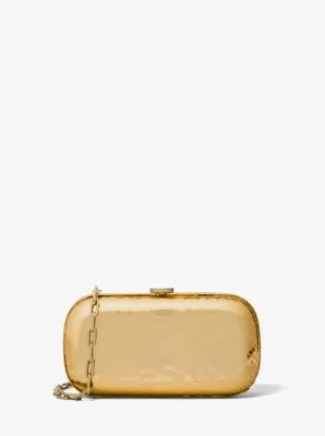 Gansevoort Metallic Python Embossed Leather Minaudieiere