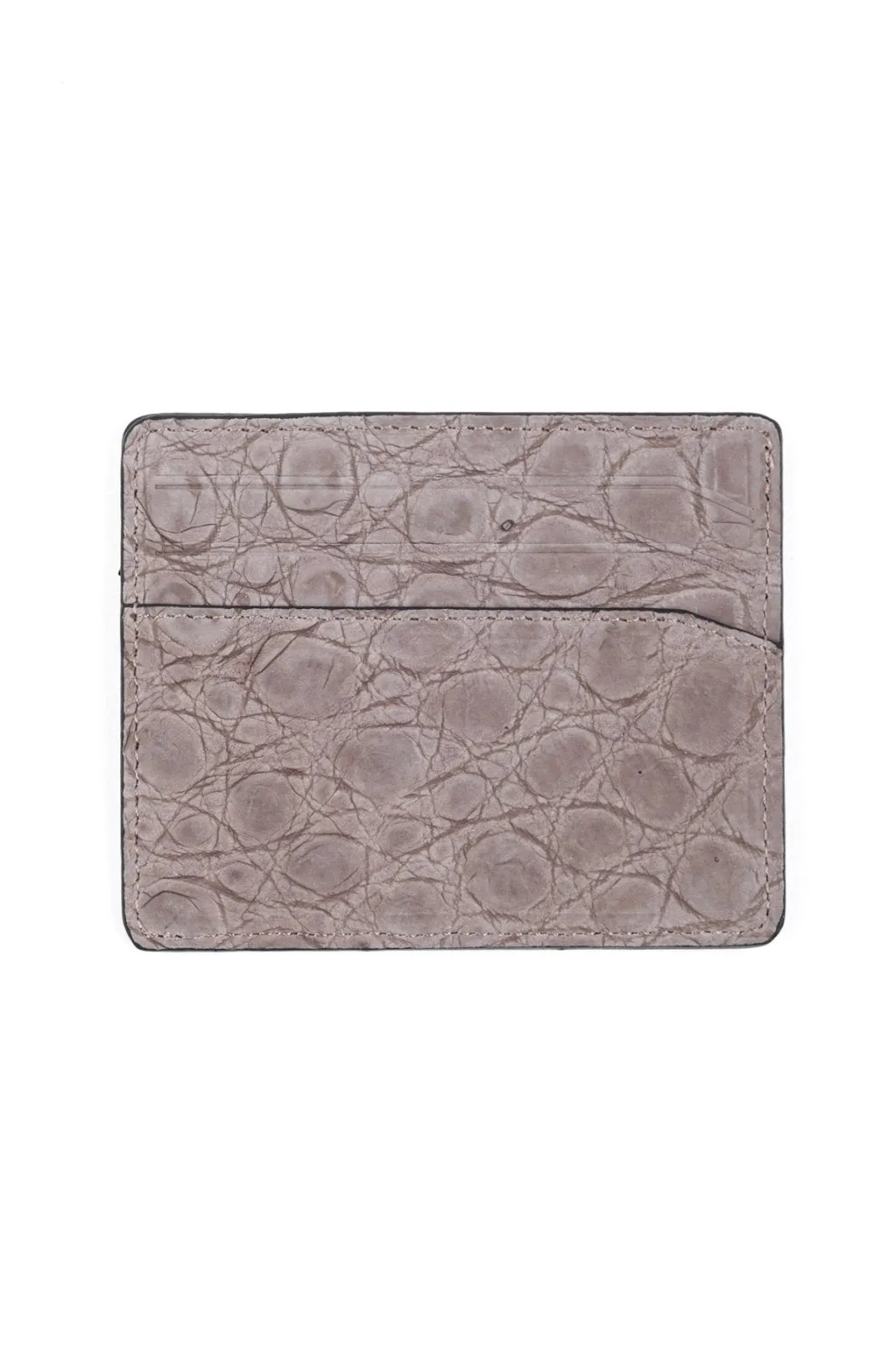 Grey Crocodile Leather Card Holder