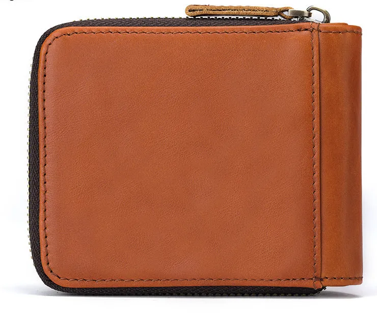 GWA017 - Ming Clan Cowhide Orange Leather Wallet