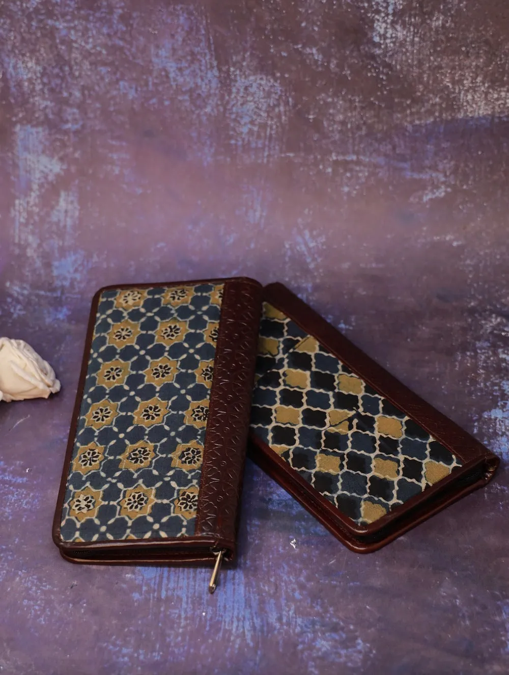 Handmade Ajrakh Large Travel Wallets (Set of 2)