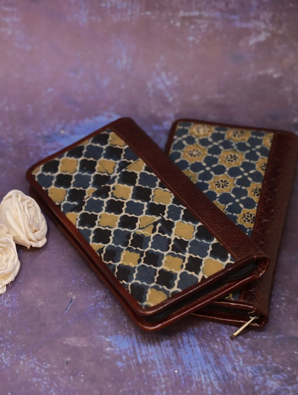 Handmade Ajrakh Large Travel Wallets (Set of 2)