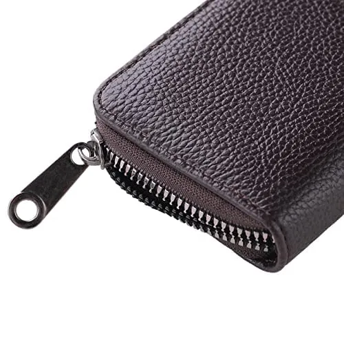 Homestic Card Holder Wallet for Men Women|Debit Credit Card Holder|Wallet for Id, Visiting Card, Buisness Card|RFID Protected|Zipper Closure|Black