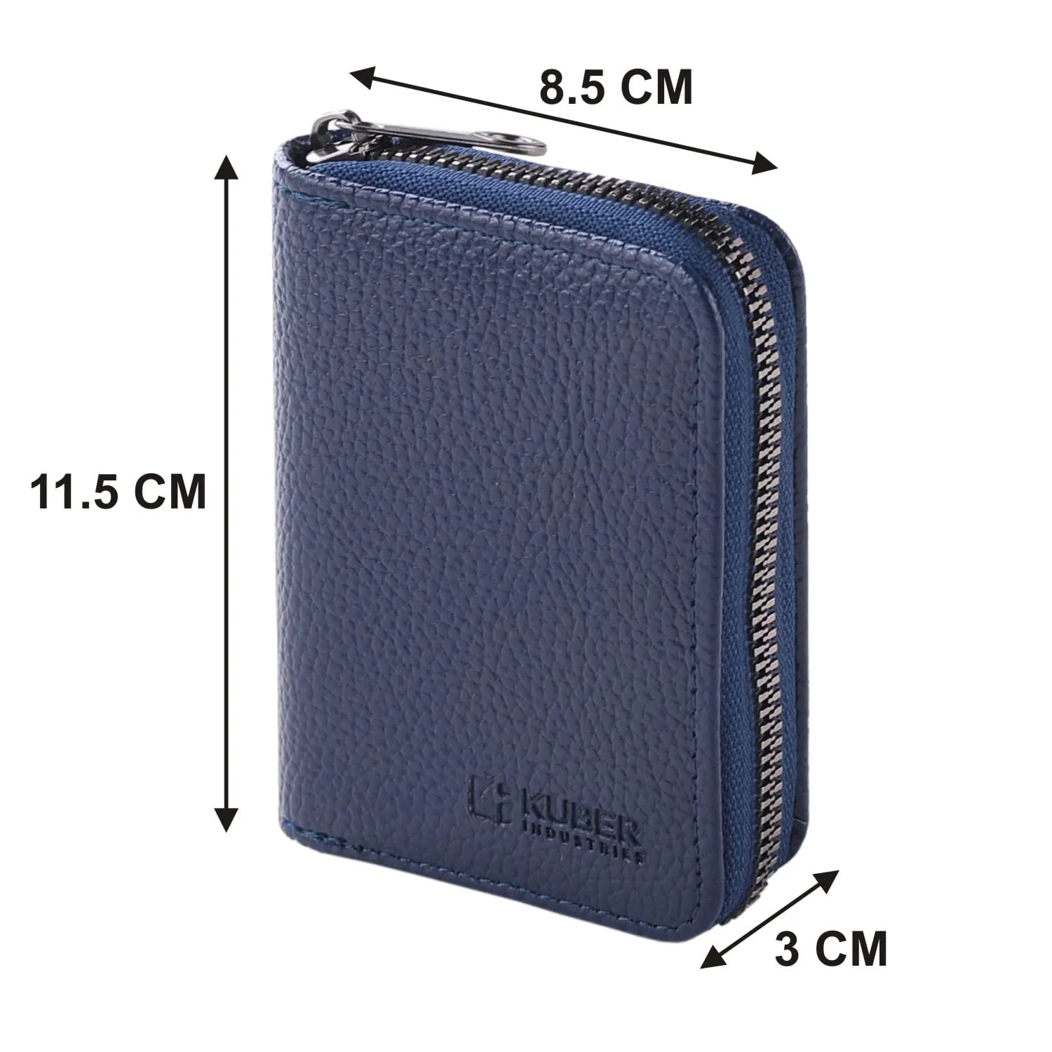 Homestic Card Holder Wallet for Men Women|Debit Credit Card Holder|Wallet for Id, Visiting Card, Buisness Card|RFID Protected|Zipper Closure|Blue