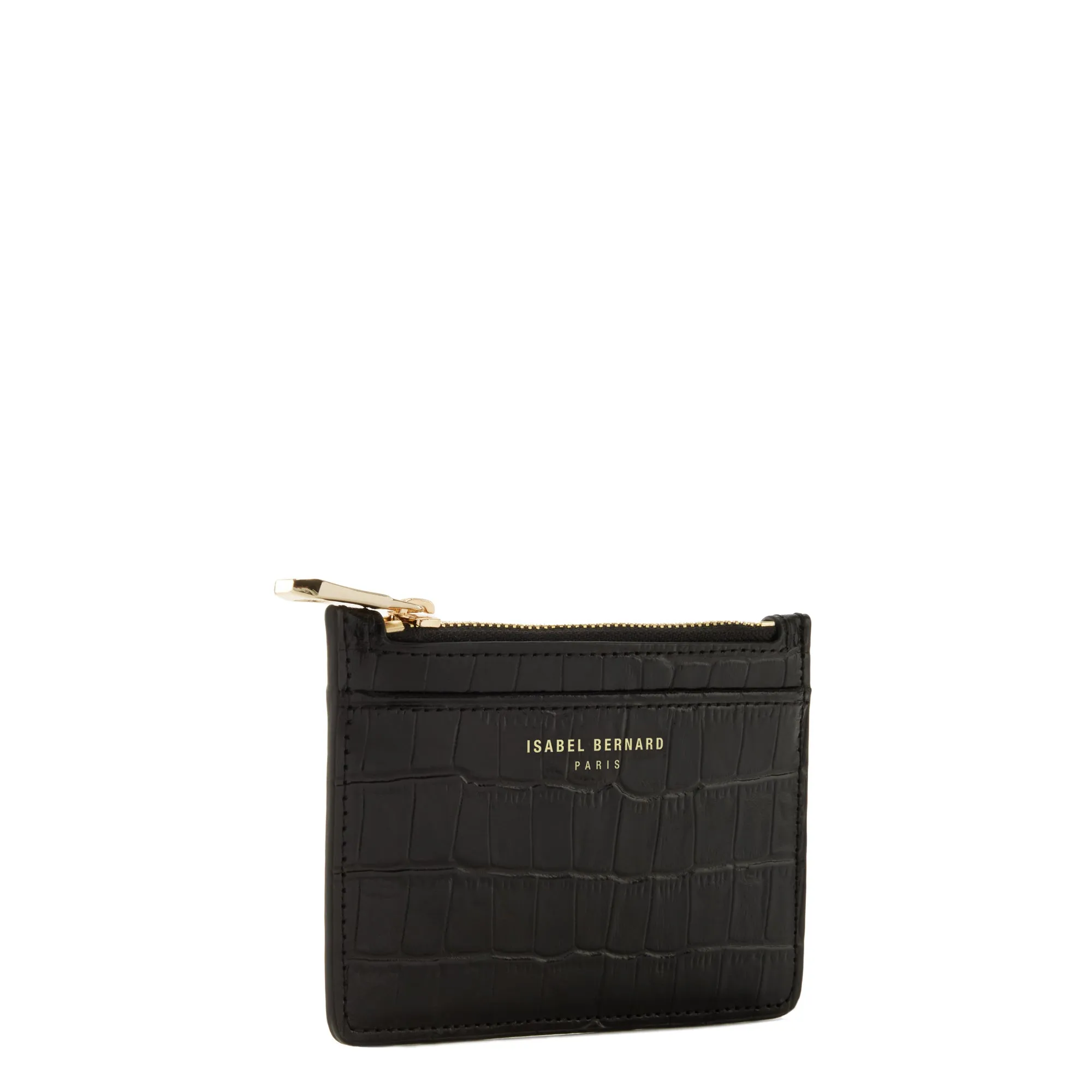 Honoré Aveline croco black calfskin leather card holder