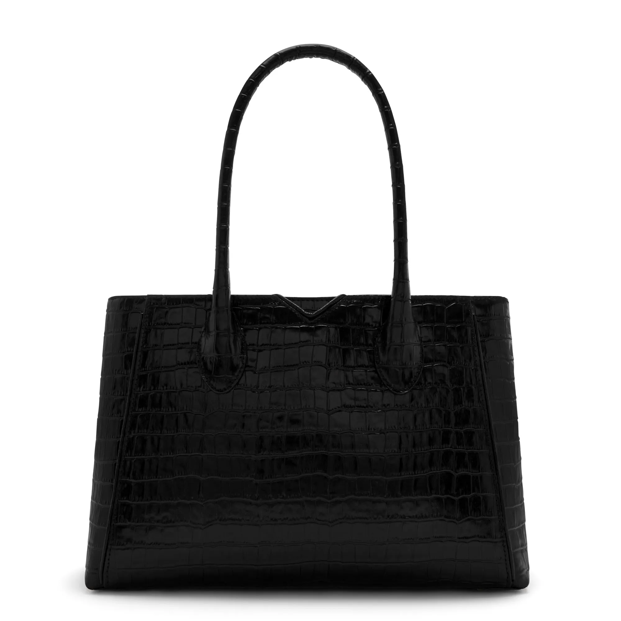 Honoré Cloe Midi croco black calfskin leather handbag