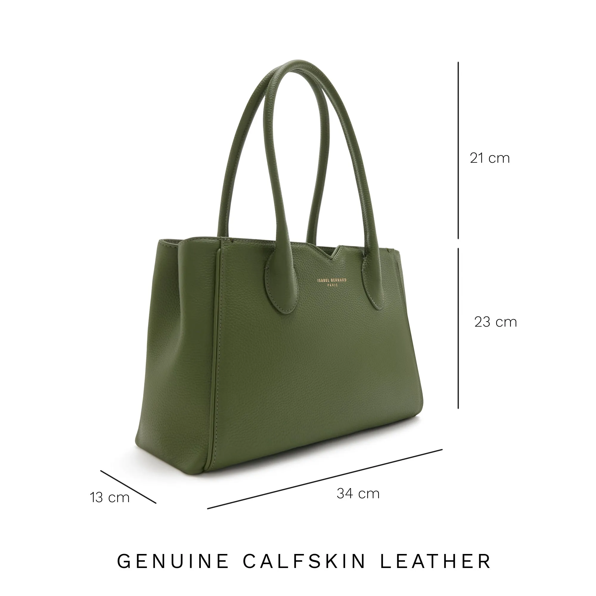 Honoré Cloe Midi green calfskin leather handbag