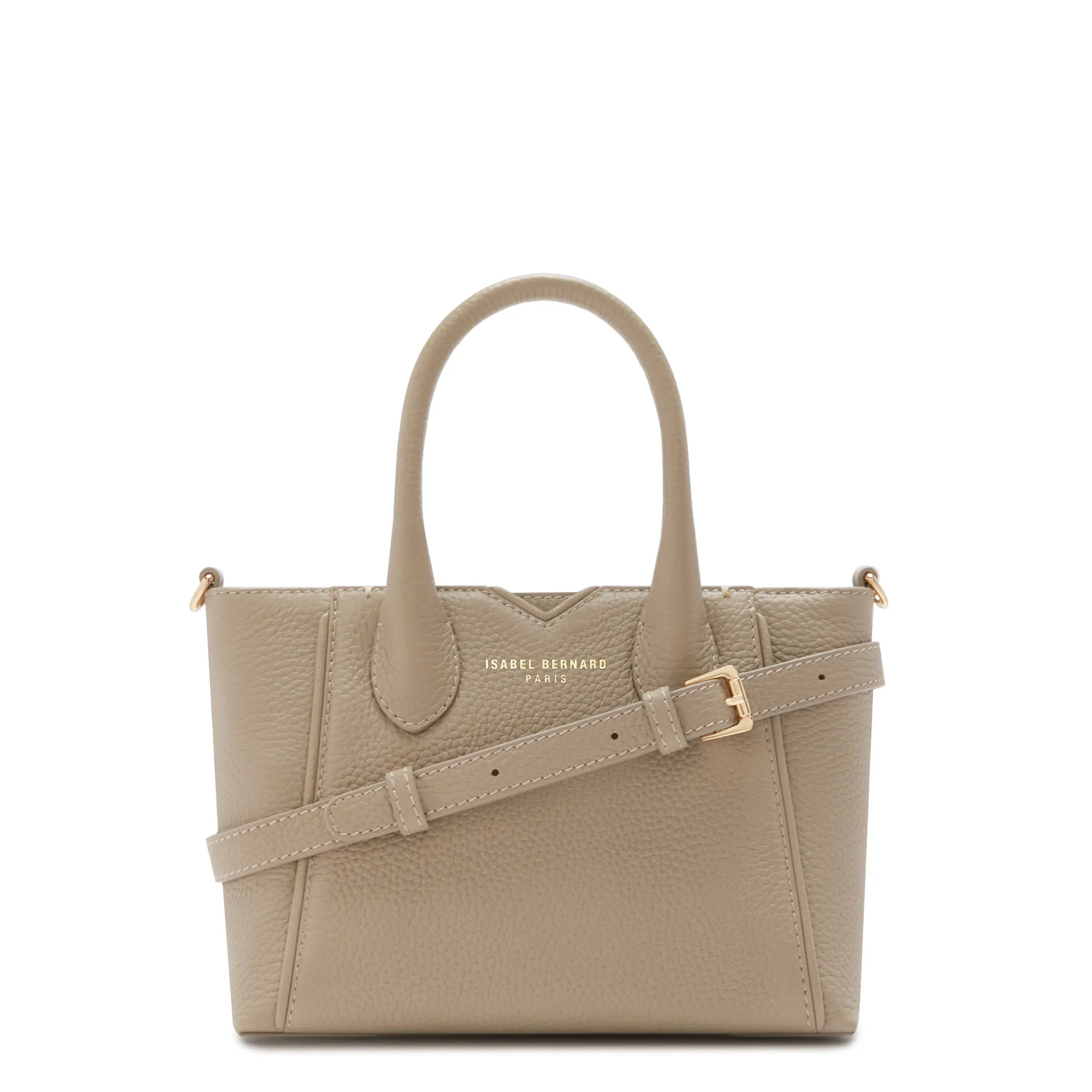 Honoré Cloe Mini taupe calfskin leather handbag