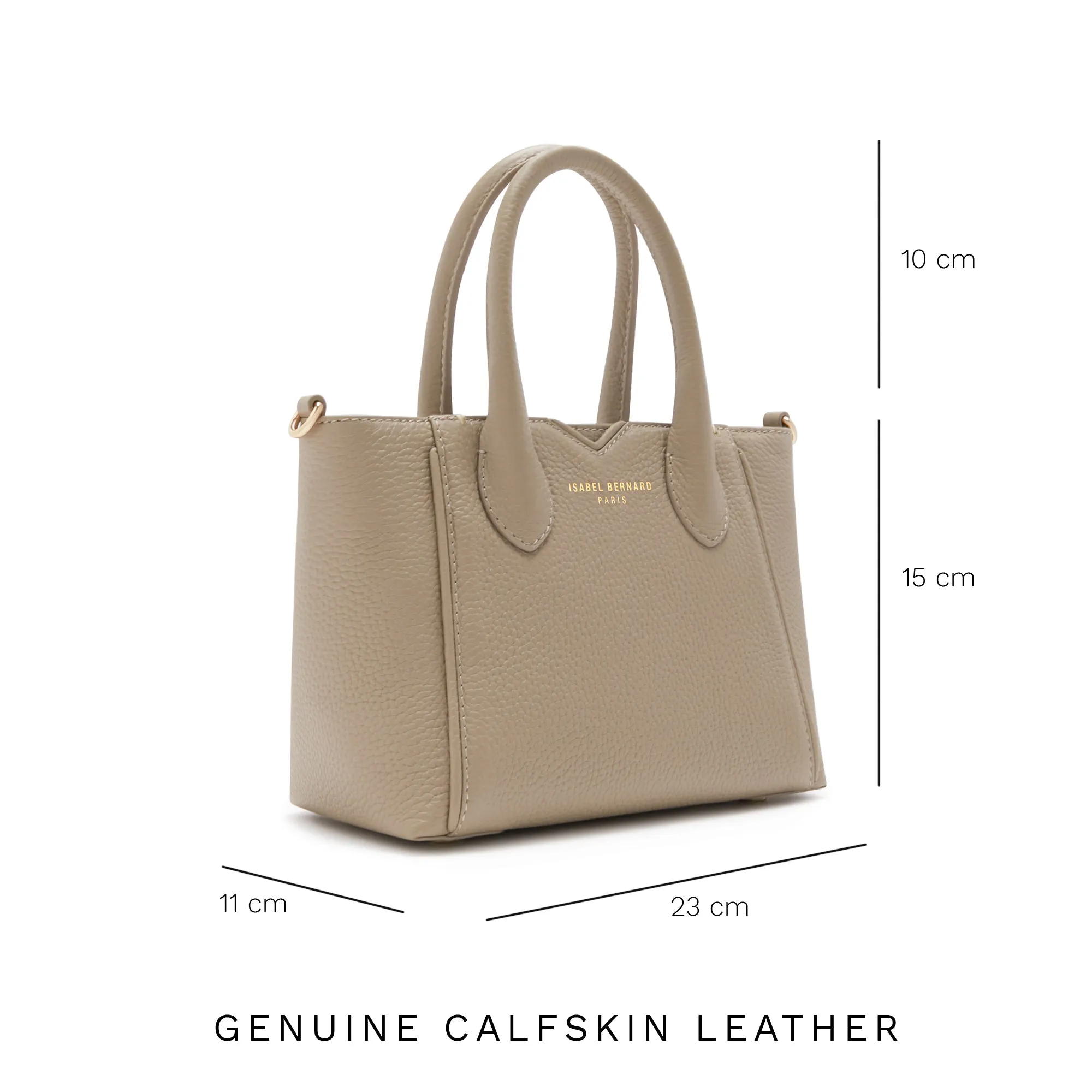 Honoré Cloe Mini taupe calfskin leather handbag