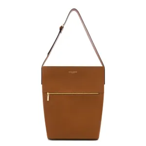 Honoré Flora camel calfskin leather shoulder bag with laptop compartment