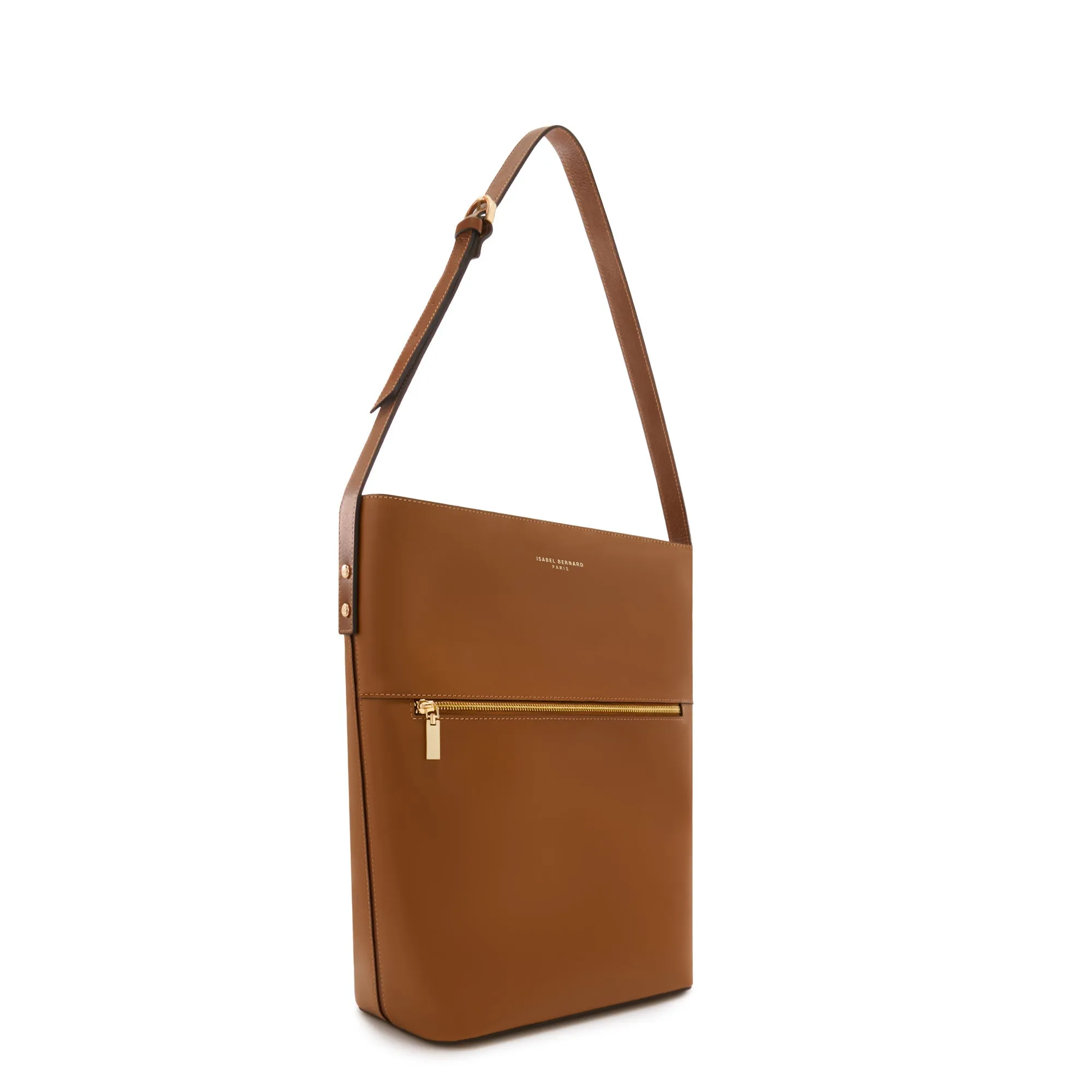 Honoré Flora camel calfskin leather shoulder bag with laptop compartment