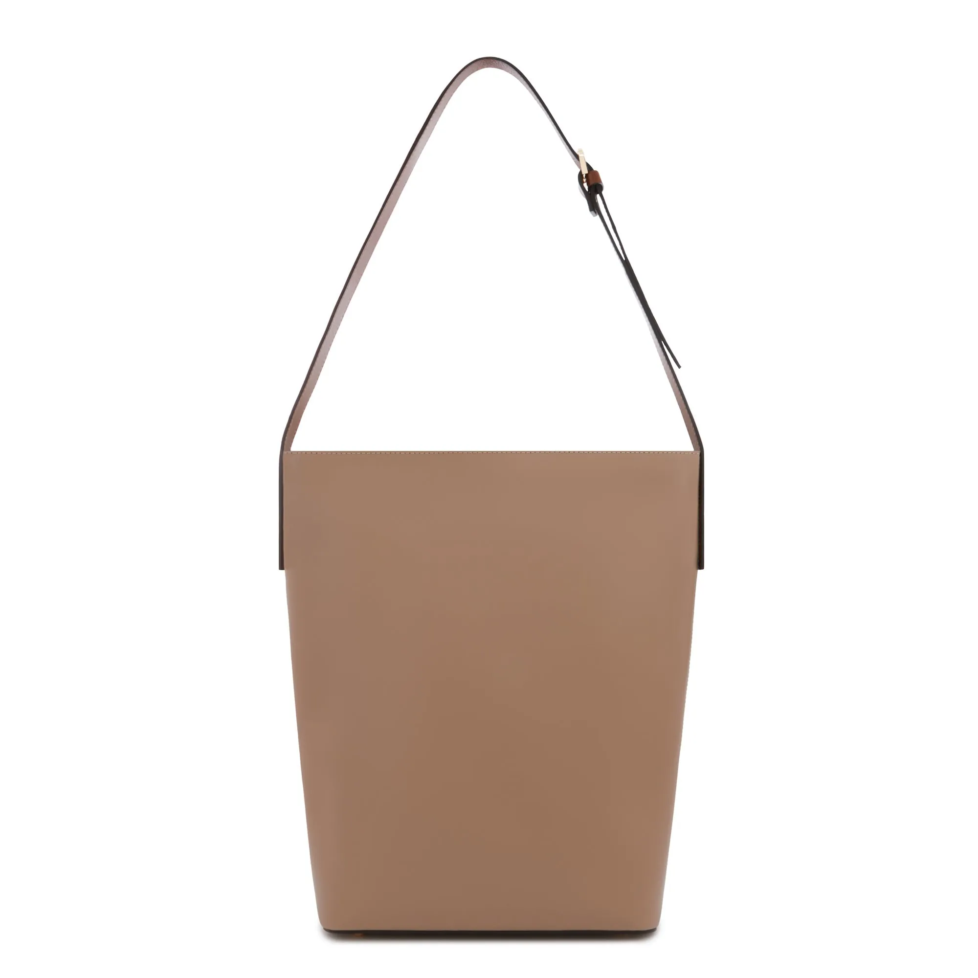 Honoré Flora taupe calfskin leather shoulder bag with laptop compartment