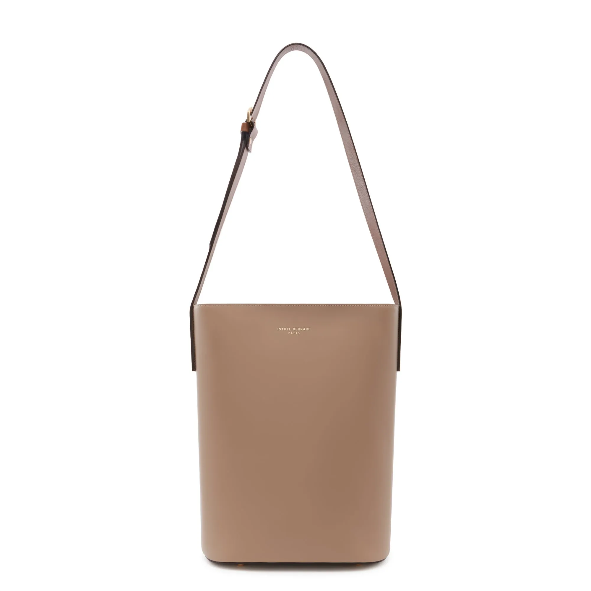 Honoré Lora taupe calfskin leather shoulder bag with laptop compartment