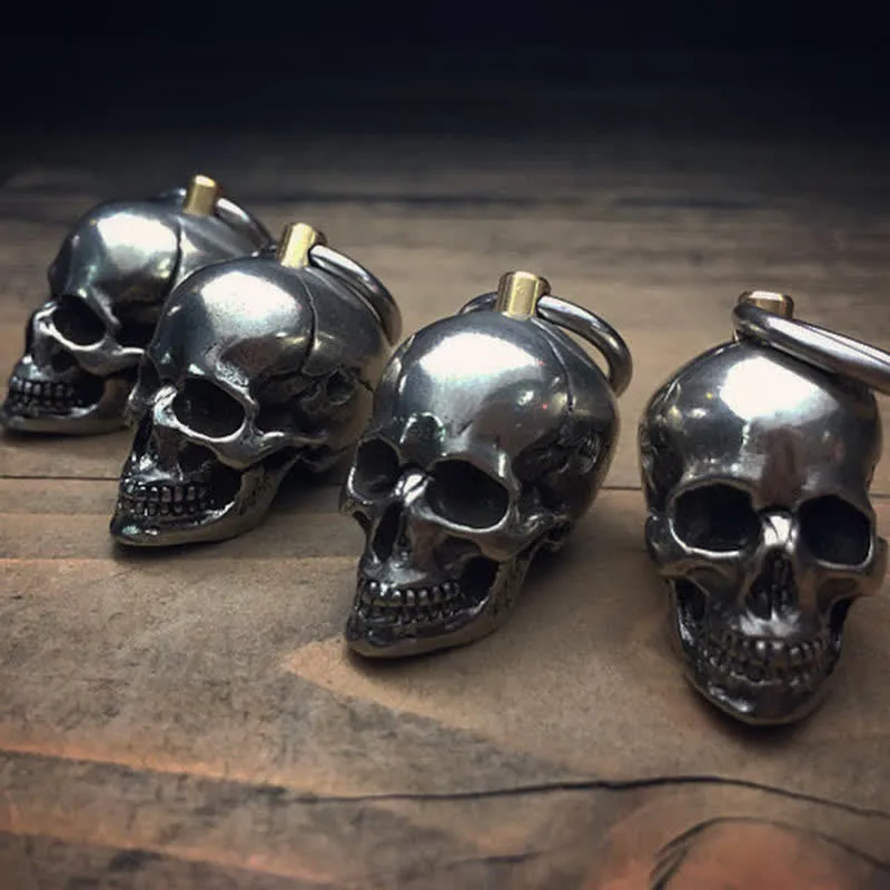 Horrible Skull Head Rotating Keychain Pendant