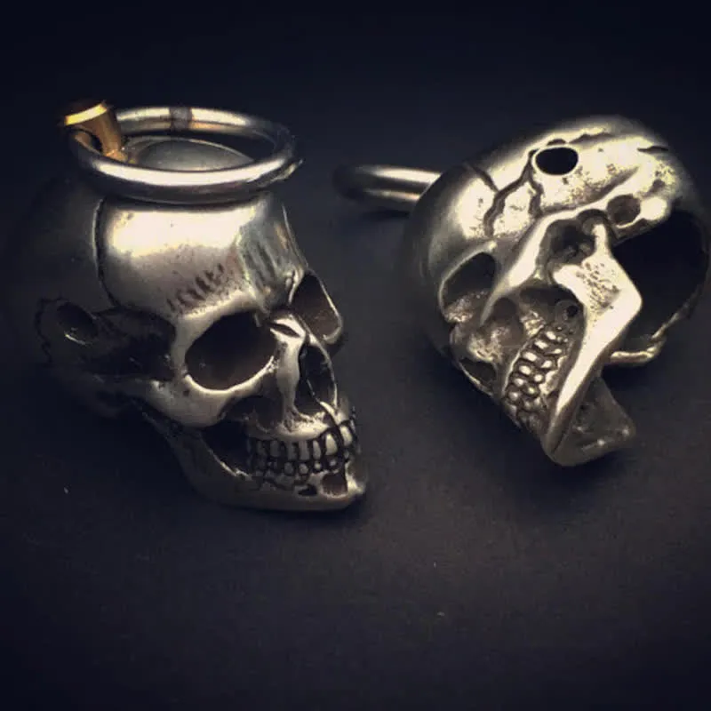 Horrible Skull Head Rotating Keychain Pendant