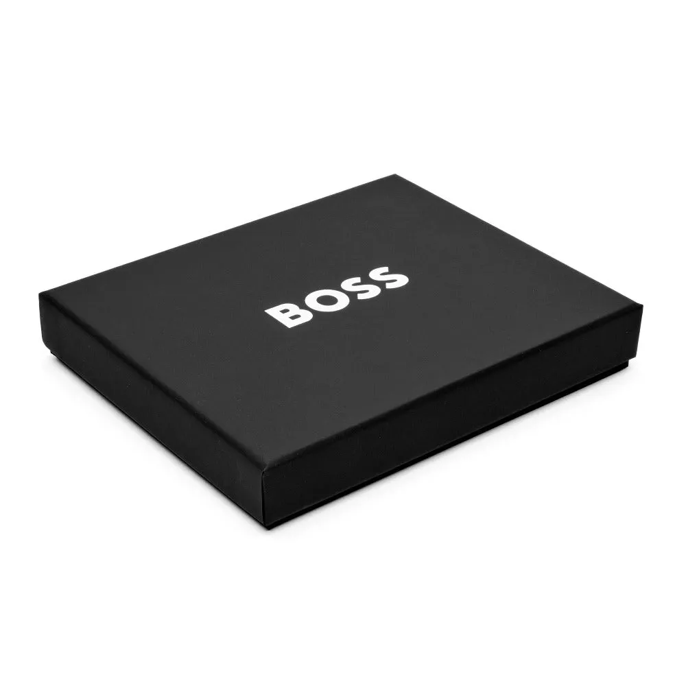 HUGO BOSS Luxury Black Leather Slim Wallet & Pen Set