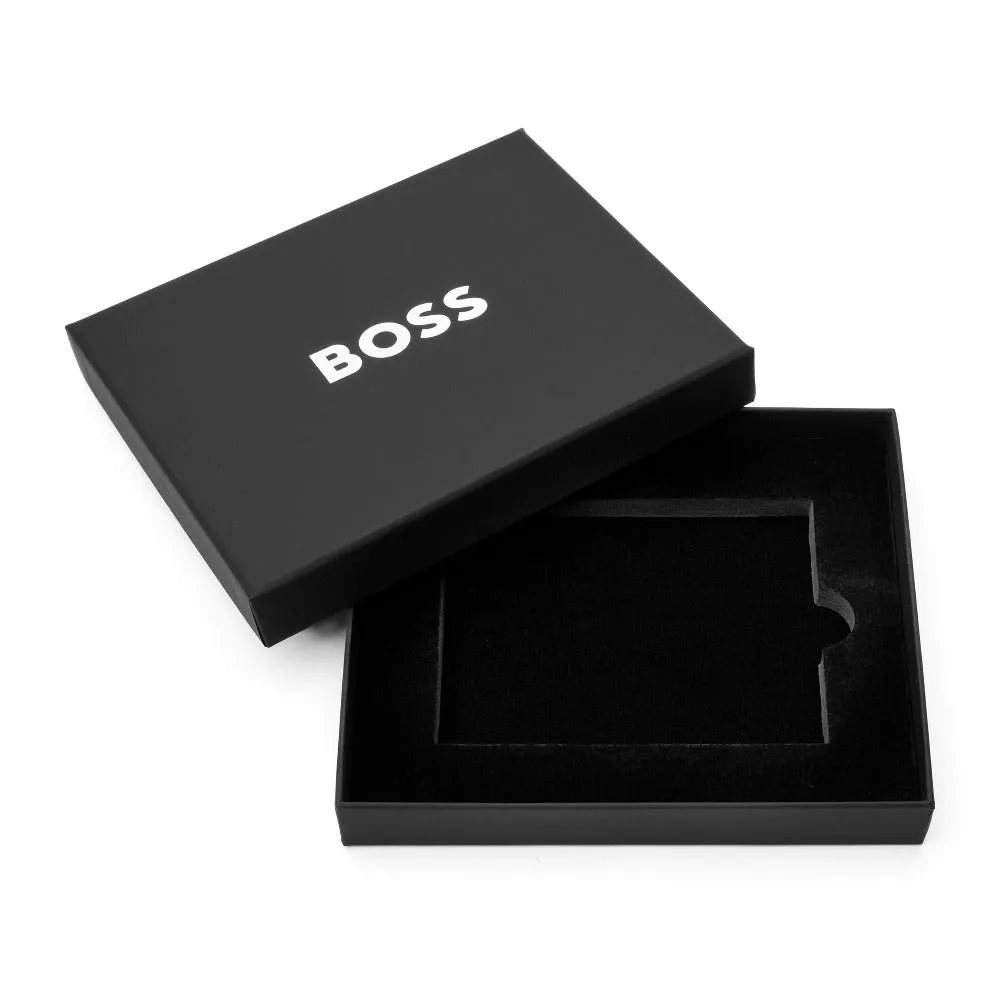 HUGO BOSS Luxury Black Leather Slim Wallet & Pen Set